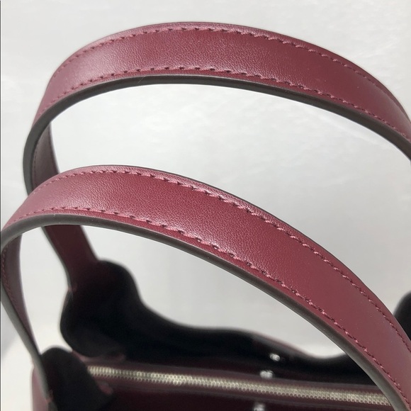 Michael Kors Kelsey Shoulder Tote Merlot Pebbled Leather SilverTone Hardware